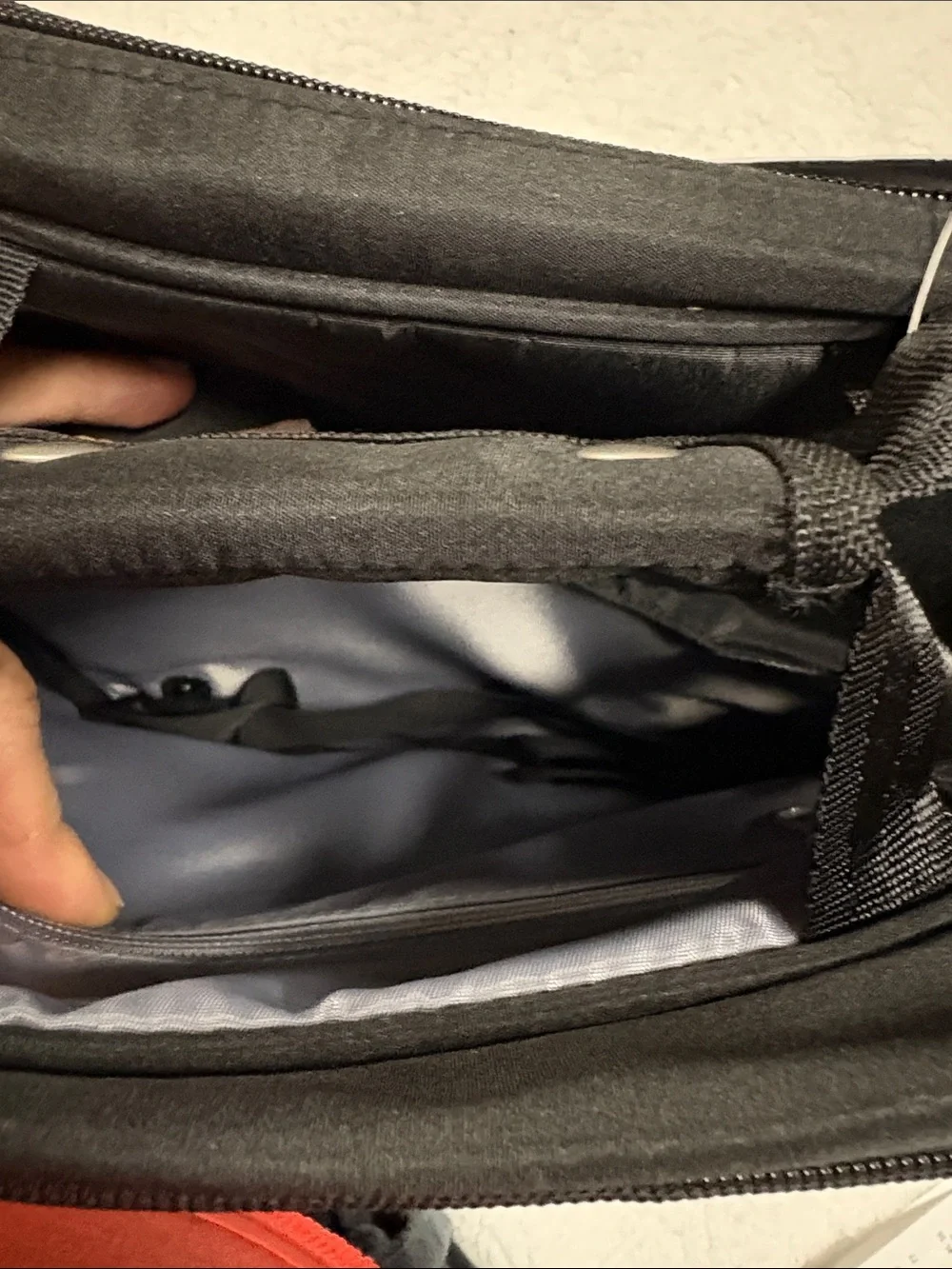Brookstone Black 2 in 1 Saddle Messenger Bag Compact Crossbody Organizer